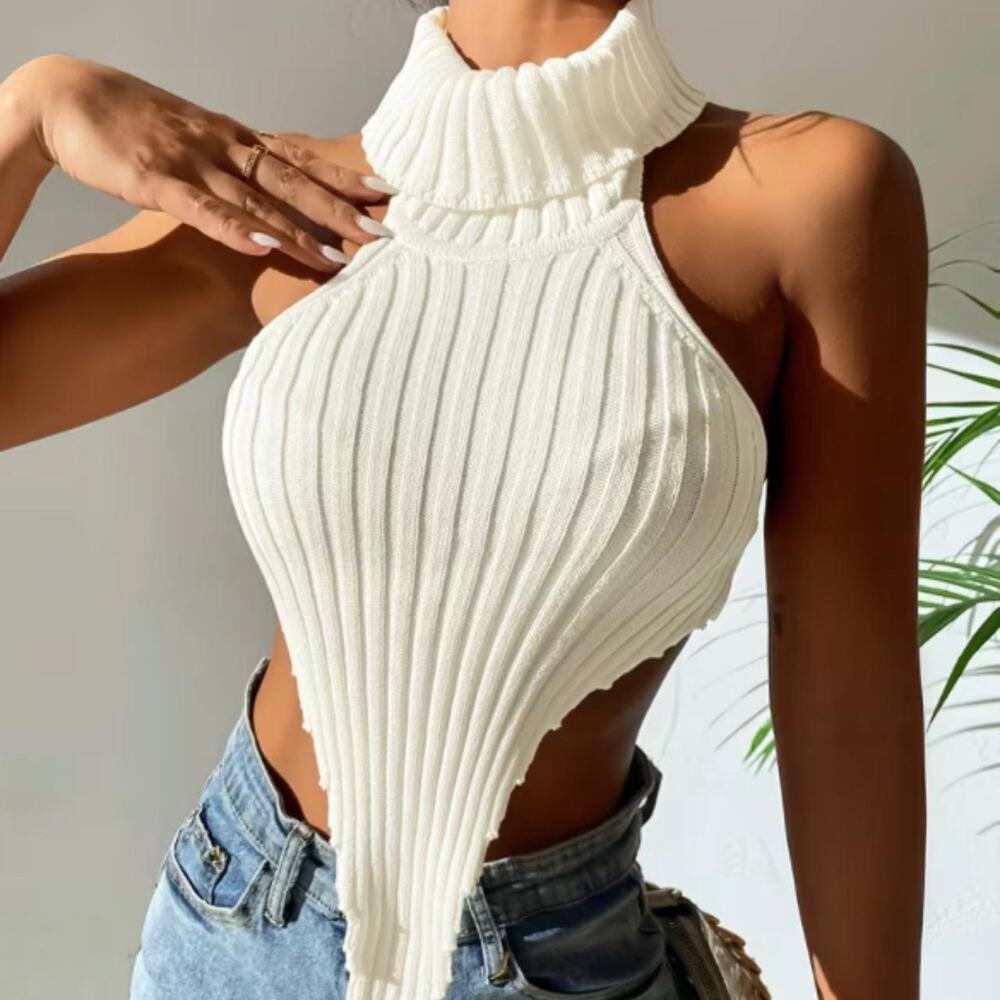 YG COLLECTION: Siena Knitted Top - Bone
